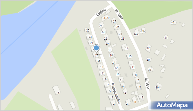 Poniatowa, Partyzantów, 17, mapa Poniatowa