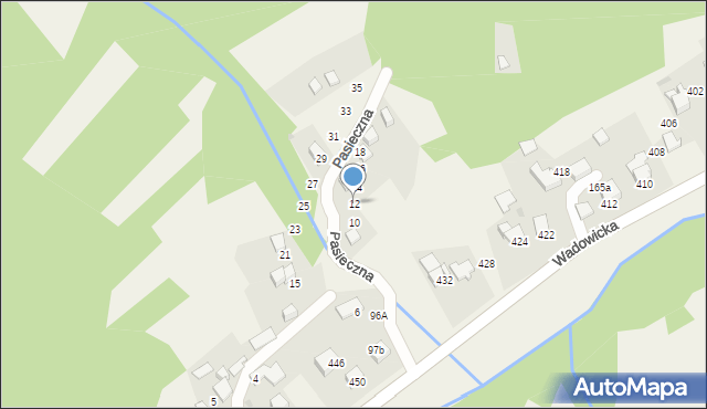 Ponikiew, Pasieczna, 12, mapa Ponikiew