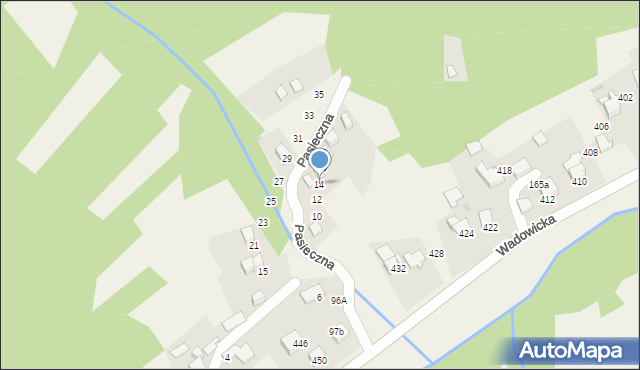 Ponikiew, Pasieczna, 14, mapa Ponikiew