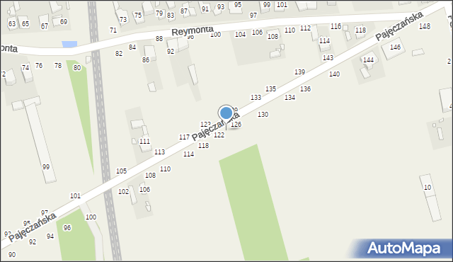 Popów, Pajęczańska, 124, mapa Popów