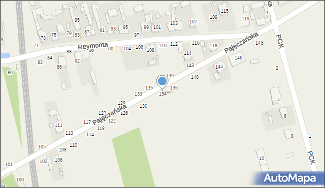 Popów, Pajęczańska, 134, mapa Popów