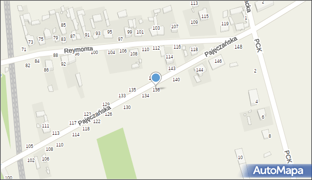Popów, Pajęczańska, 136, mapa Popów
