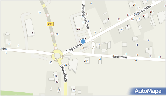 Popów, Pajęczańska, 2, mapa Popów