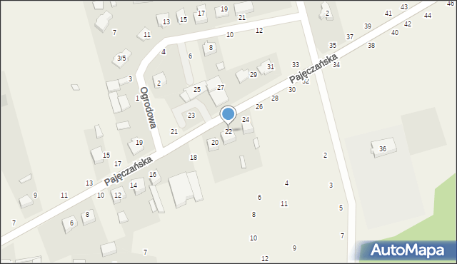 Popów, Pajęczańska, 22, mapa Popów