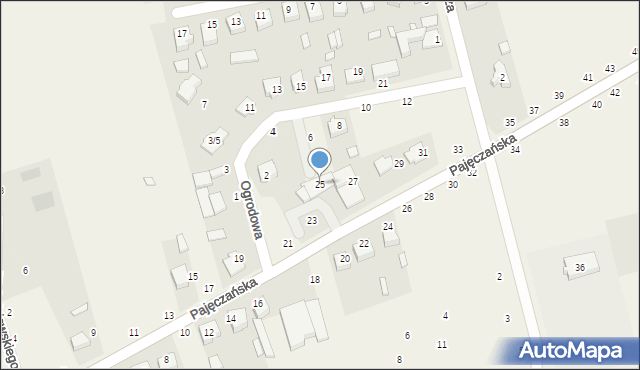 Popów, Pajęczańska, 25, mapa Popów