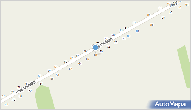 Popów, Pajęczańska, 68, mapa Popów