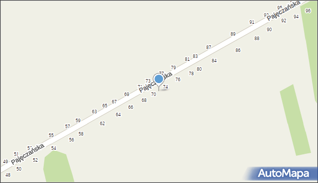 Popów, Pajęczańska, 72, mapa Popów