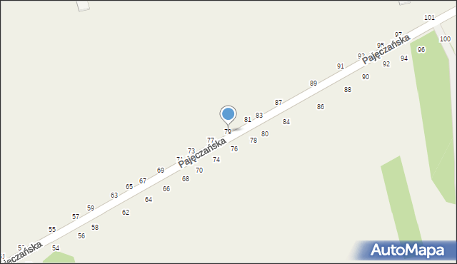 Popów, Pajęczańska, 79, mapa Popów