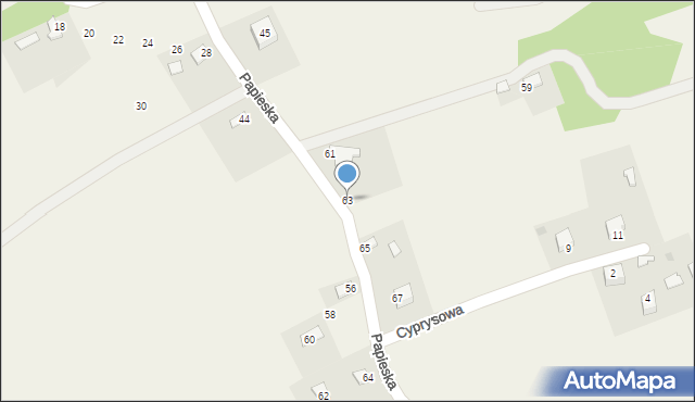 Poręba Żegoty, Papieska, 63, mapa Poręba Żegoty