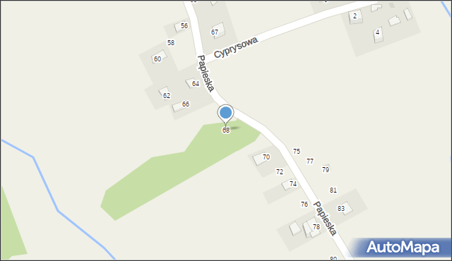 Poręba Żegoty, Papieska, 68, mapa Poręba Żegoty