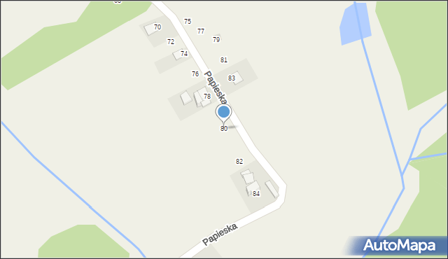 Poręba Żegoty, Papieska, 80, mapa Poręba Żegoty