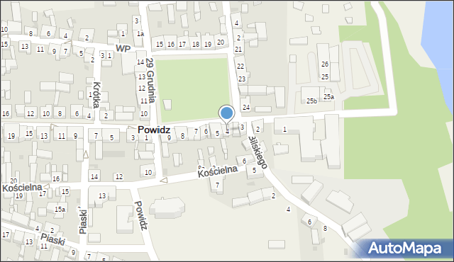 Powidz, Park Powstańców Wielkopolskich, 4, mapa Powidz