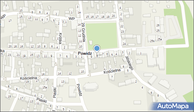 Powidz, Park Powstańców Wielkopolskich, 8, mapa Powidz