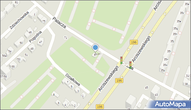 Poznań, Palacza Macieja, 67, mapa Poznania