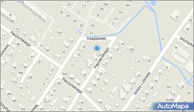 Poznań, Pajzderskiego Nikodema, 15a, mapa Poznania