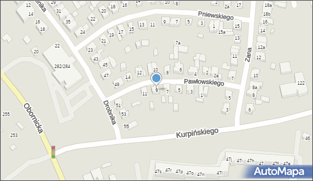 Poznań, Pawłowskiego Stanisława, 9, mapa Poznania