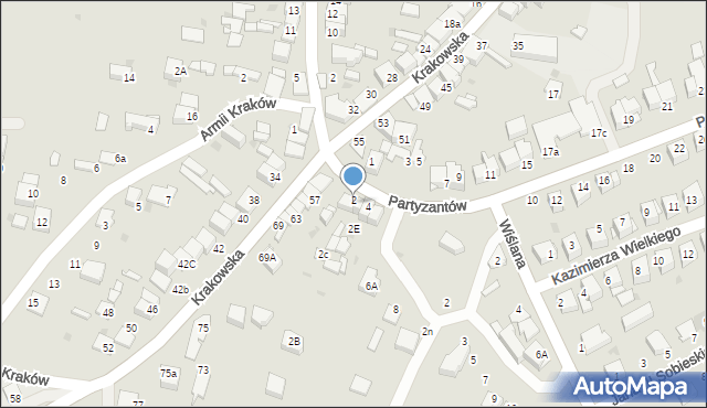 Proszowice, Partyzantów, 2, mapa Proszowice