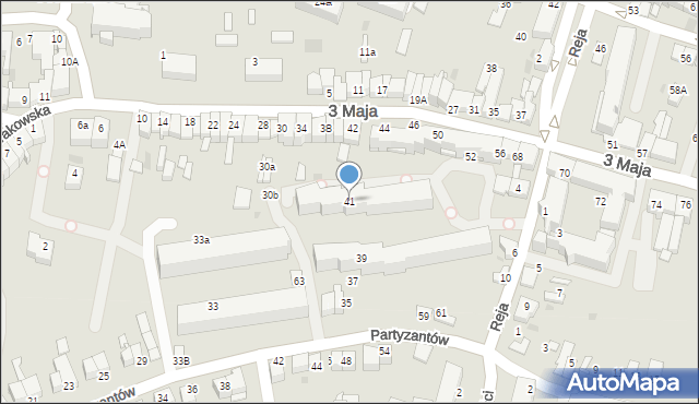 Proszowice, Partyzantów, 41, mapa Proszowice