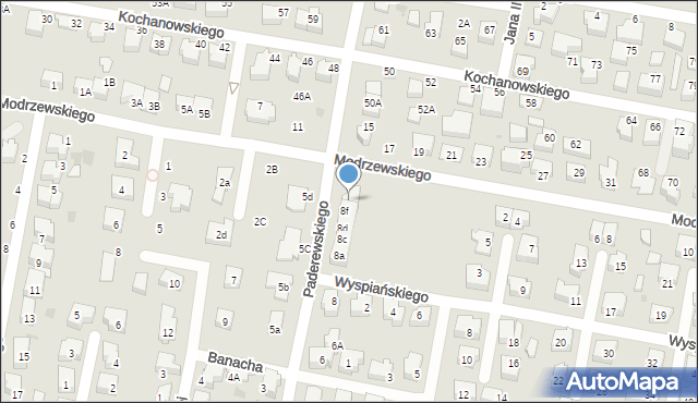 Pruszcz Gdański, Paderewskiego Ignacego Jana, 8g, mapa Pruszcz Gdański