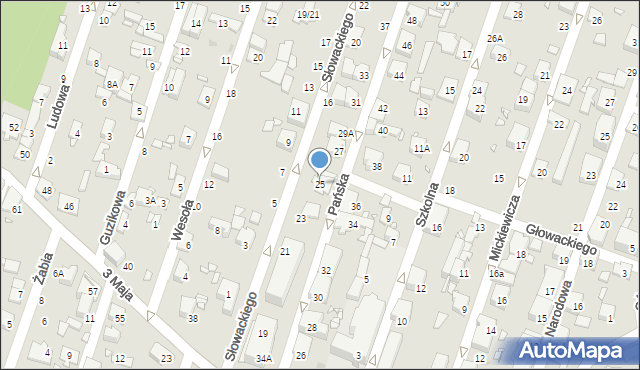 Pruszków, Pańska, 25, mapa Pruszków