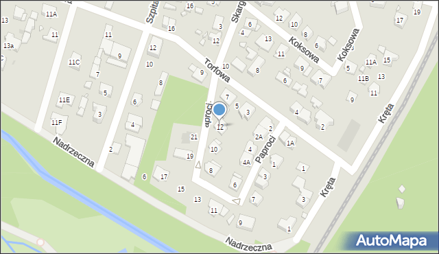 Pruszków, Paproci, 12, mapa Pruszków