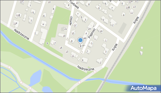 Pruszków, Paproci, 6, mapa Pruszków