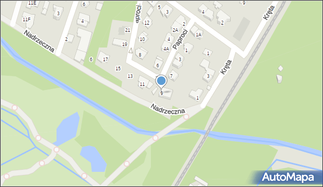 Pruszków, Paproci, 9, mapa Pruszków