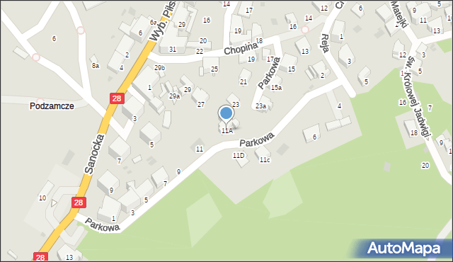 Przemyśl, Parkowa, 11A, mapa Przemyśla