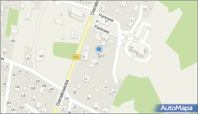 Przyszowice, Parkowa, 8, mapa Przyszowice