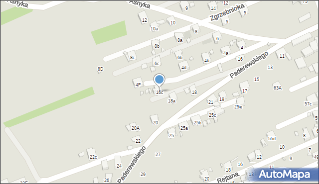 Pszów, Paderewskiego Ignacego Jana, 16c, mapa Pszów