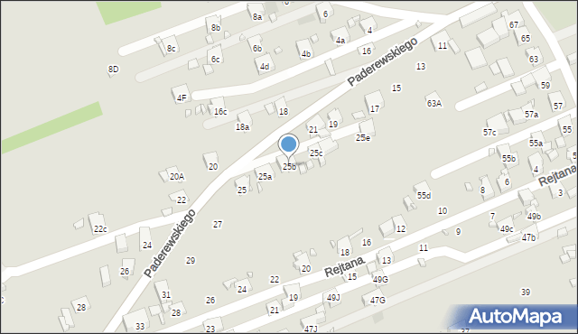 Pszów, Paderewskiego Ignacego Jana, 25b, mapa Pszów