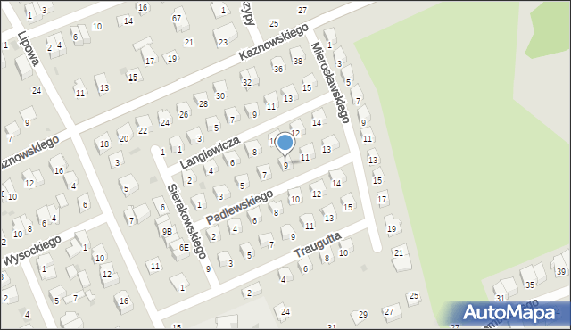 Puławy, Padlewskiego Zygmunta, gen., 9, mapa Puław