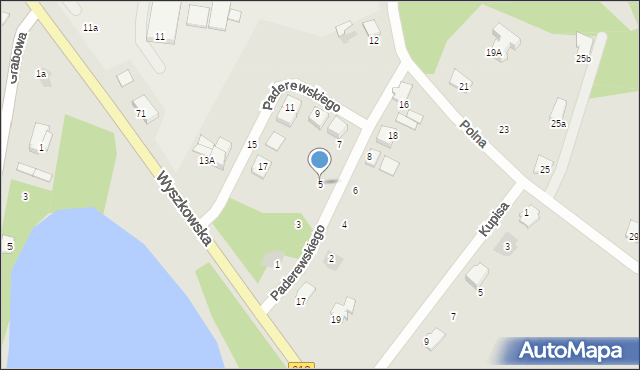 Pułtusk, Paderewskiego Ignacego Jana, 5, mapa Pułtusk