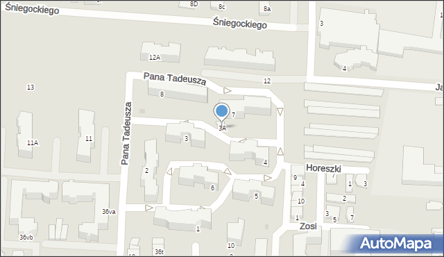 Pułtusk, Pana Tadeusza, 3A, mapa Pułtusk