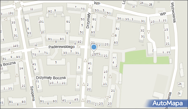 Pyskowice, Paderewskiego Ignacego Jana, 1/3, mapa Pyskowice