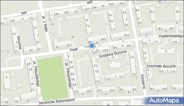 Pyskowice, Paderewskiego Ignacego Jana, 13/1, mapa Pyskowice