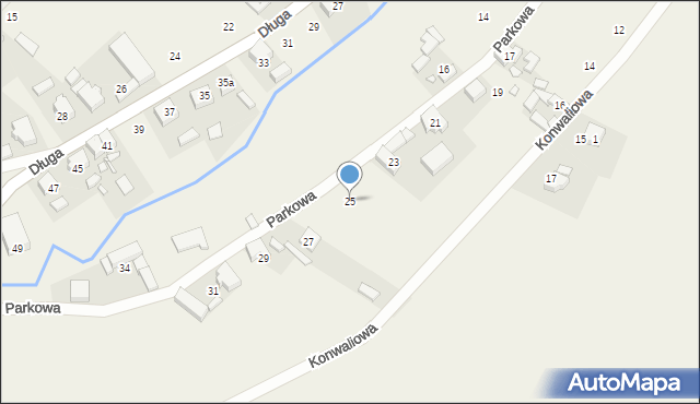 Pysząca, Parkowa, 25, mapa Pysząca