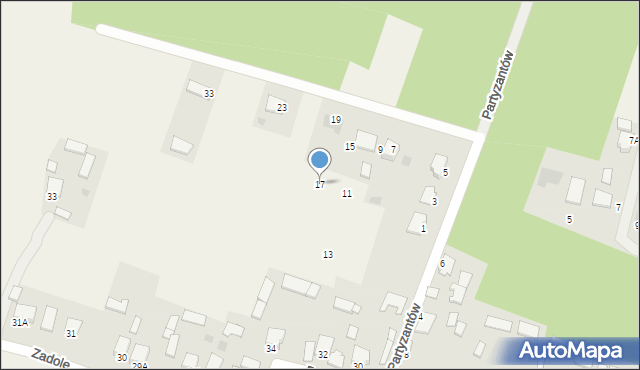 Pysznica, Partyzantów, 17, mapa Pysznica