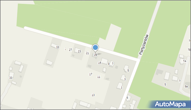 Pysznica, Partyzantów, 19, mapa Pysznica