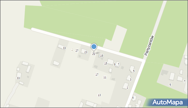Pysznica, Partyzantów, 21, mapa Pysznica