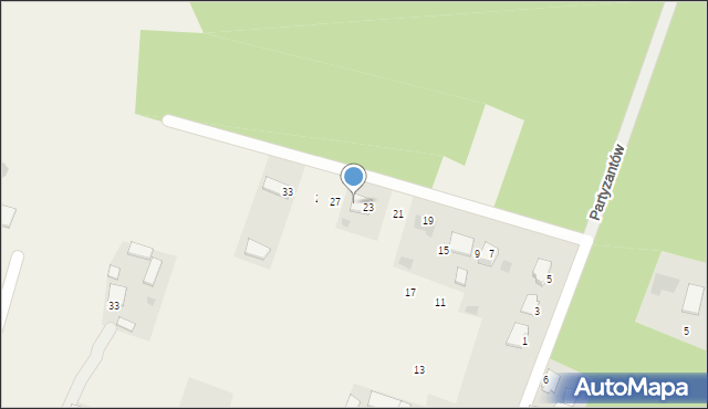 Pysznica, Partyzantów, 25, mapa Pysznica