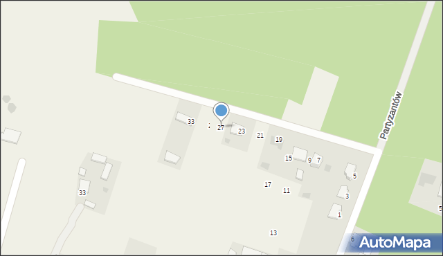 Pysznica, Partyzantów, 27, mapa Pysznica