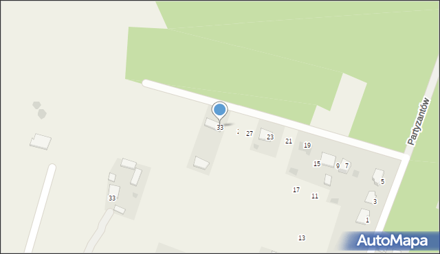 Pysznica, Partyzantów, 33, mapa Pysznica