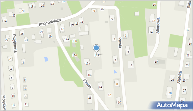 Rąbień AB, Pawia, 14A, mapa Rąbień AB