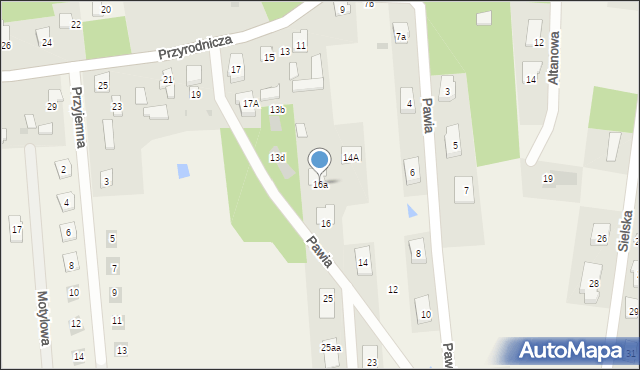 Rąbień AB, Pawia, 16a, mapa Rąbień AB