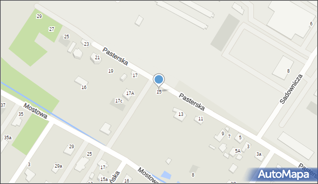 Radom, Pasterska, 15, mapa Radomia