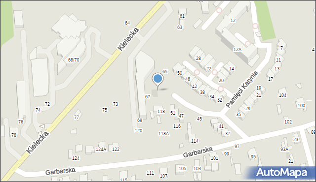 Radom, Pamięci Katynia, 53, mapa Radomia