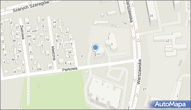 Radom, Parkowa, 2, mapa Radomia