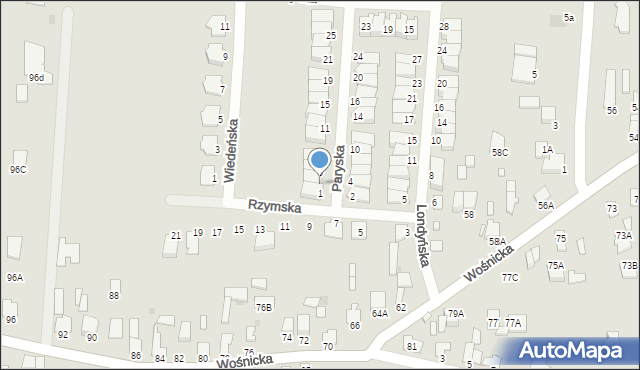 Radom, Paryska, 3, mapa Radomia