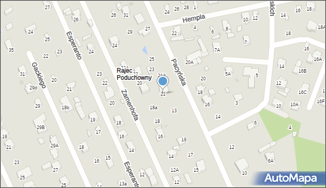 Radom, Pacyńska, 21, mapa Radomia